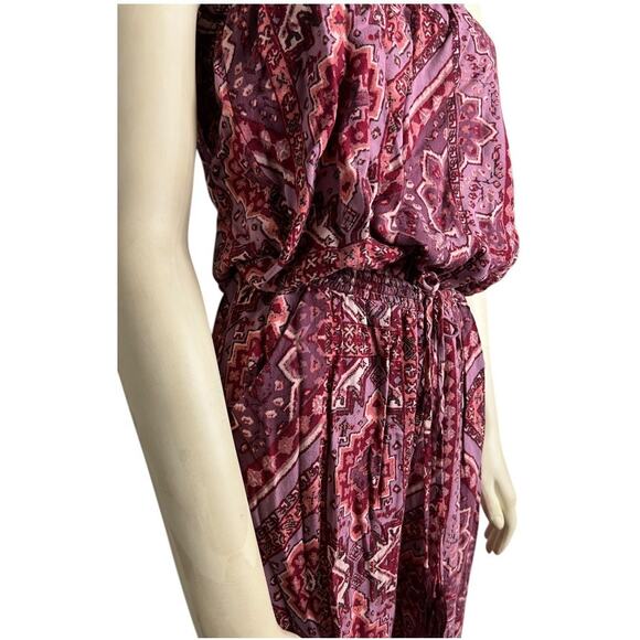Olivaceous Floral Strapless Jumpsuit Red Women's Size S Bohemian Summer Brunch - Picture 4 of 8